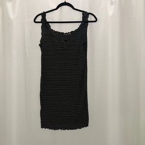 Heart Hips Black and White Striped Dress